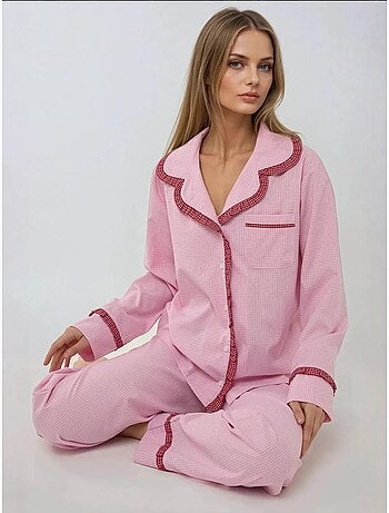 Ensemble pyjama à carreaux et col chemise hiccup