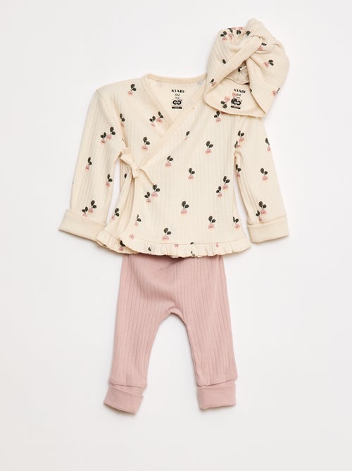 Ensemble pyjama + bonnet - 3 pièces - cradle to cradle - Kiabi