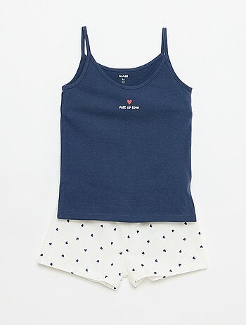 Ensemble pyjama court débardeur + short - 2 pièces