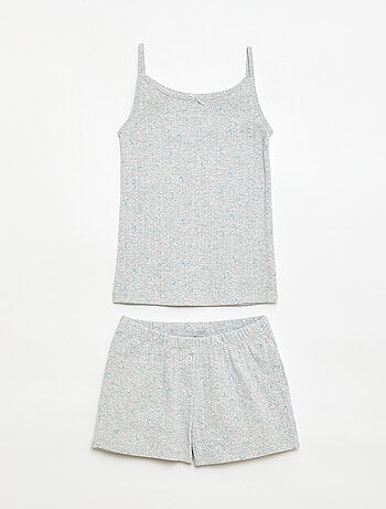 Ensemble pyjama court débardeur + short à motif - 2 pièces