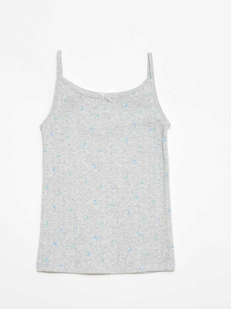 Ensemble pyjama court débardeur + short à motif - 2 pièces Gris - Kiabi
