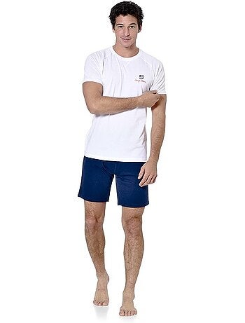 Ensemble pyjama court homme avec t-shirt col v dom serge blanco