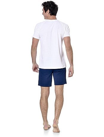 Ensemble pyjama court homme avec t-shirt col v dom serge blanco