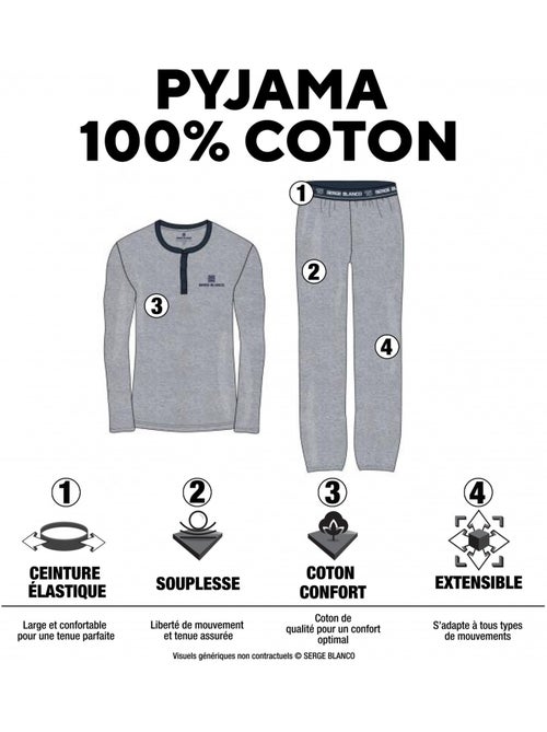 Ensemble pyjama court homme avec t-shirt col v dom serge blanco - Kiabi Ensemble pyjama court homme avec t-shirt col v dom serge blanco - Kiabi