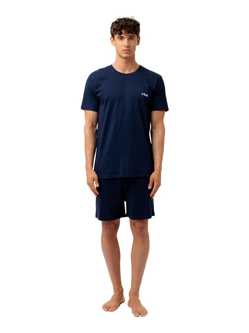 Ensemble pyjama court homme en coton jersey  fila Bleu - Kiabi