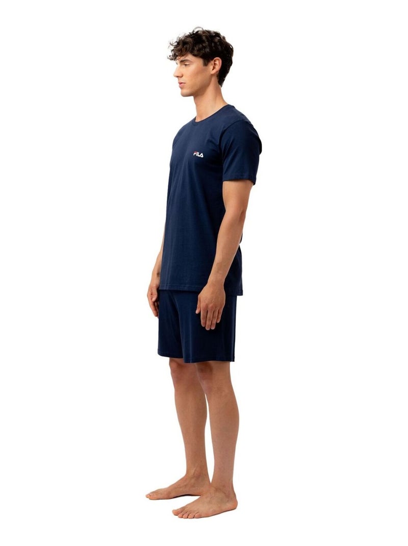 Ensemble pyjama court homme en coton jersey  fila Bleu - Kiabi