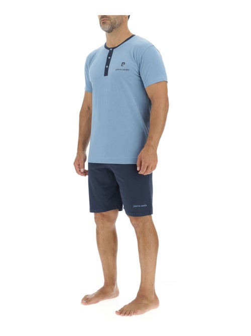 Ensemble pyjama court homme en coton uni col boutonné & logo poitrine pierre cardin - Kiabi Ensemble pyjama court homme en coton uni col boutonné & logo poitrine pierre cardin - Kiabi