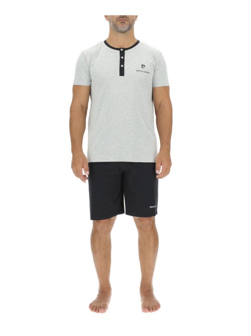 Ensemble pyjama court homme en coton uni col boutonné & logo poitrine pierre cardin - Kiabi Ensemble pyjama court homme en coton uni col boutonné & logo poitrine pierre cardin - Kiabi