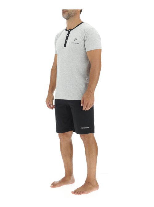 Ensemble pyjama court homme en coton uni col boutonné & logo poitrine pierre cardin - Kiabi Ensemble pyjama court homme en coton uni col boutonné & logo poitrine pierre cardin - Kiabi