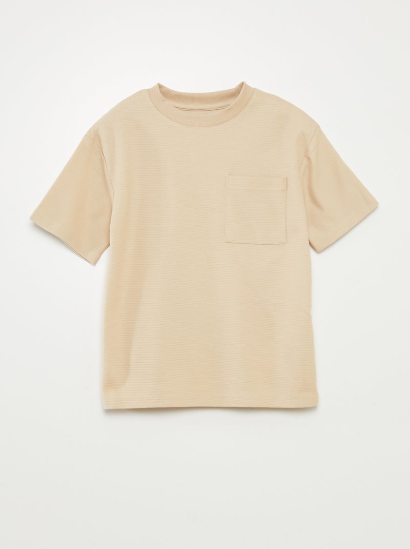 Ensemble pyjama court matière gaufrée - 2 pièces Beige - Kiabi
