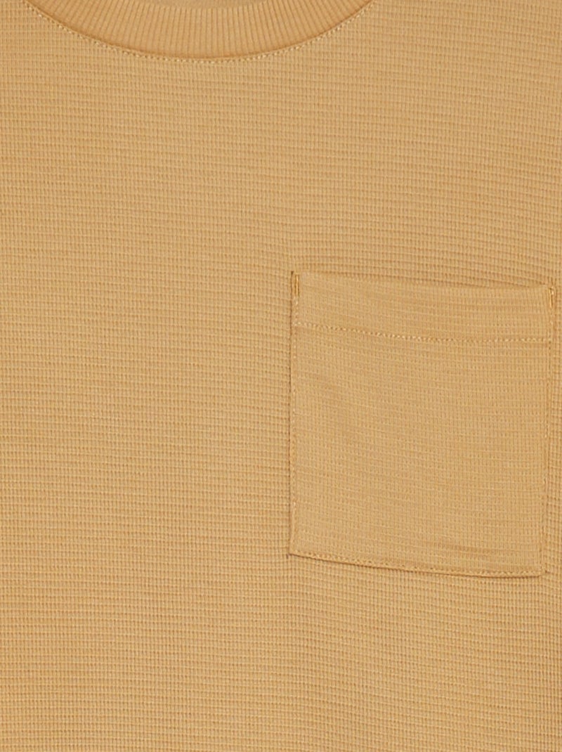 Ensemble pyjama court matière gaufrée - 2 pièces Beige - Kiabi