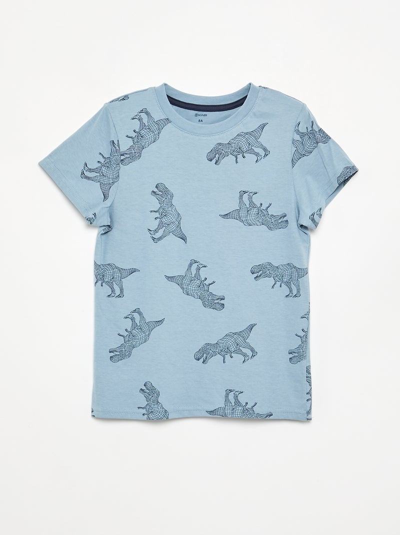 Ensemble pyjama court short + t-shirt - 2 pièces Bleu - Kiabi