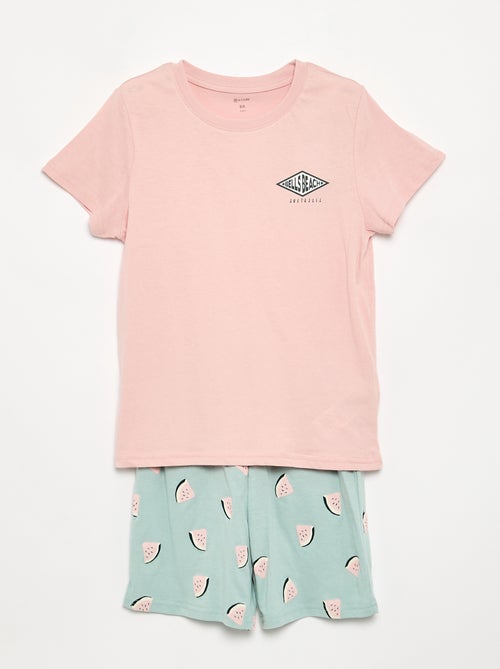 Ensemble pyjama court short + t-shirt - 2 pièces - Kiabi