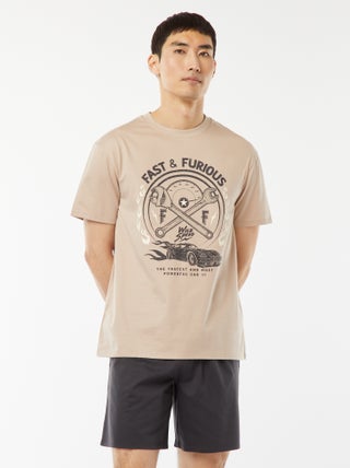 Ensemble pyjama court short + t-shirt 'Fast and Furious' -  2 pièces