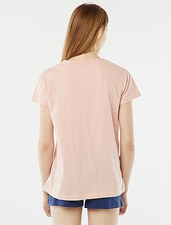 Ensemble pyjama court short + t-shirt imprimé - 2 pièces