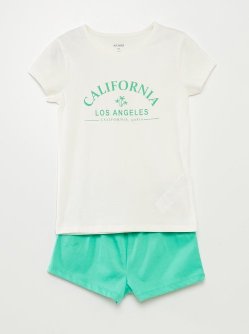 Ensemble pyjama court t-shirt + short - 2 pièces - Kiabi