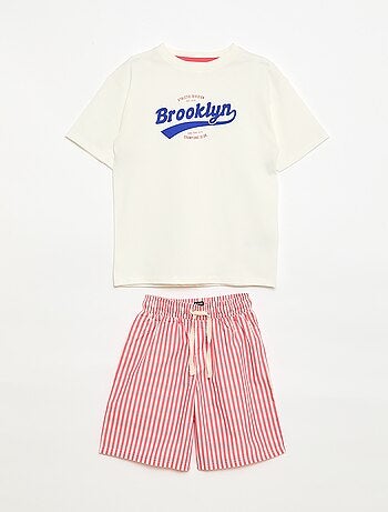 Ensemble pyjama court t-shirt + short - 2 pièces