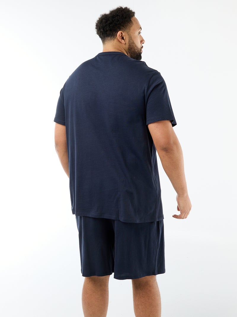 Ensemble pyjama court t-shirt + short - 2 pièces Bleu - Kiabi
