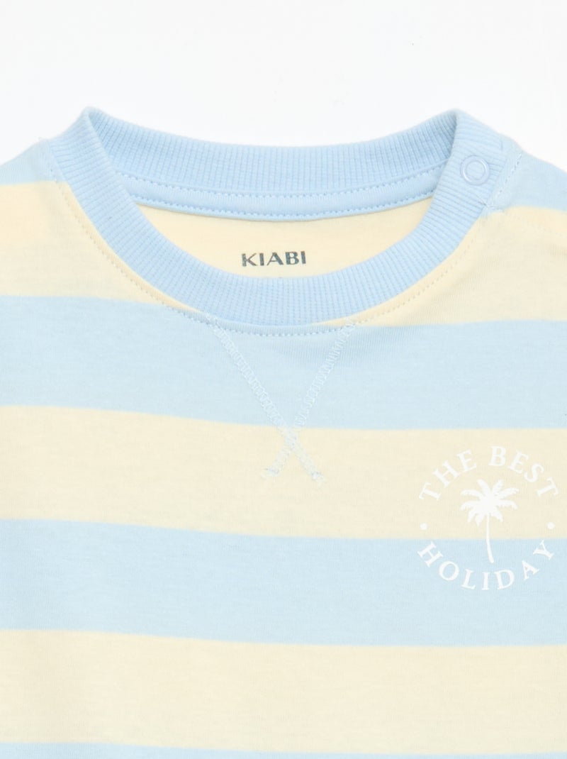 Ensemble pyjama court t-shirt + short - 2 pièces Bleu - Kiabi