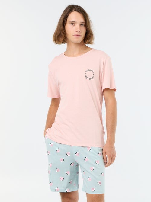 Ensemble pyjama court t-shirt + short - 2 pièces - Kiabi Ensemble pyjama court t-shirt + short - 2 pièces - Kiabi
