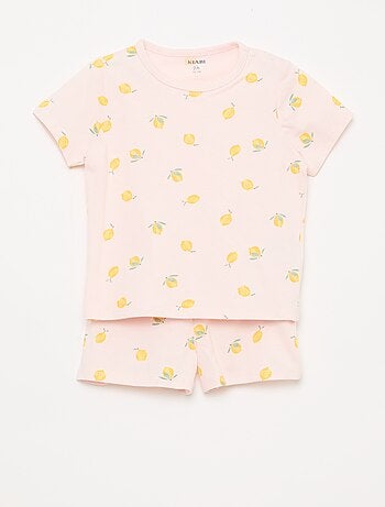 Ensemble pyjama court t-shirt + short - 2 pièces