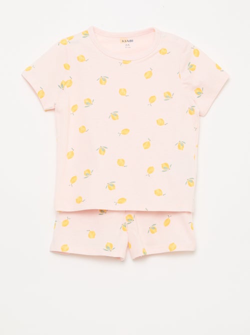 Ensemble pyjama court t-shirt + short - 2 pièces - Kiabi