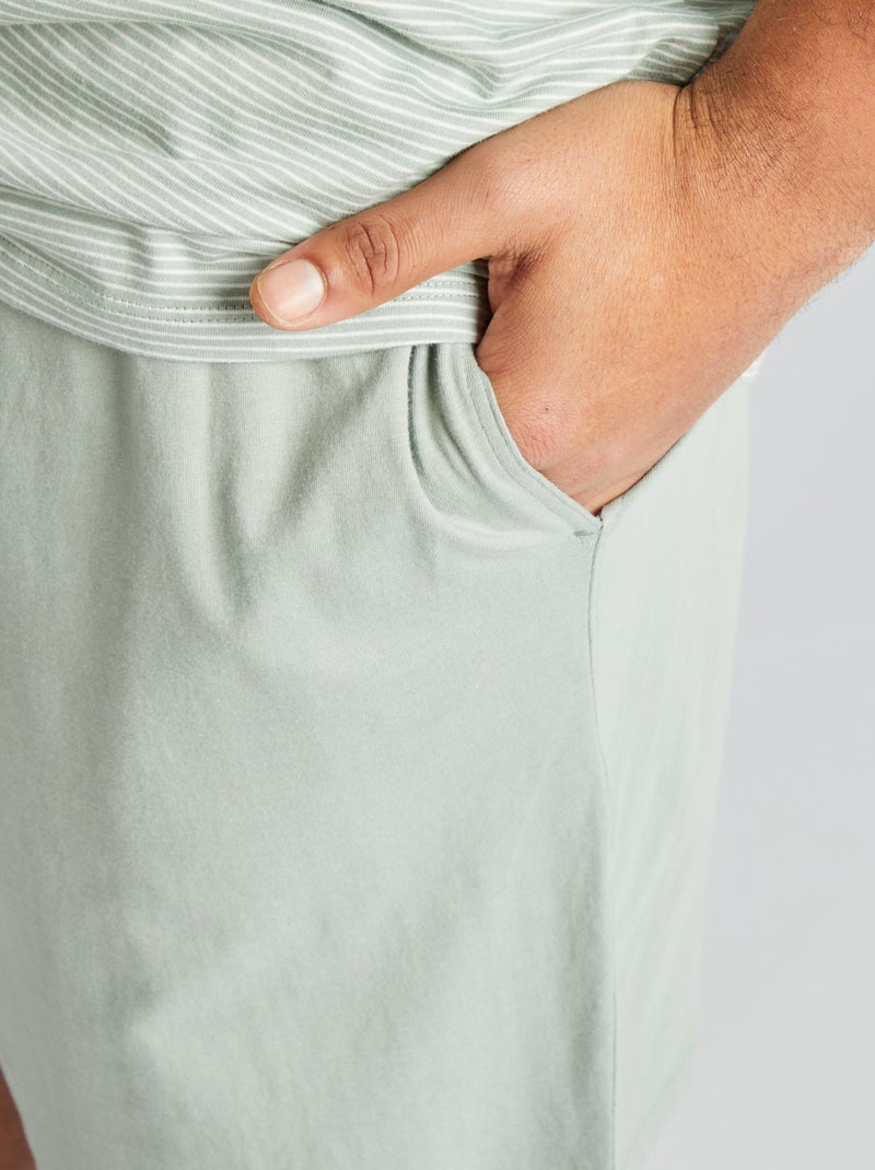 Bresdk Pyjama D'été En Coton Pour Homme Court à Manches Courtes