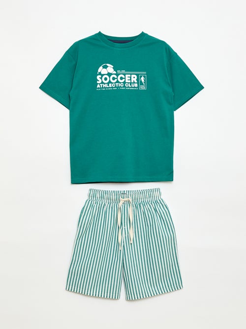 Ensemble pyjama court t-shirt + short - 2 pièces - Kiabi