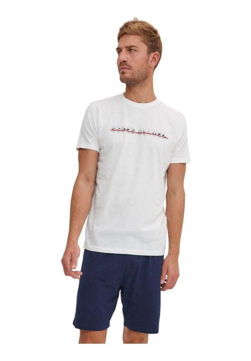 Ensemble pyjama court tshirt col rond homme en coton serge blanco - Kiabi Ensemble pyjama court tshirt col rond homme en coton serge blanco - Kiabi
