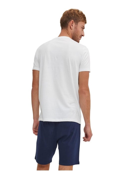 Ensemble pyjama court tshirt col rond homme en coton serge blanco - Kiabi Ensemble pyjama court tshirt col rond homme en coton serge blanco - Kiabi