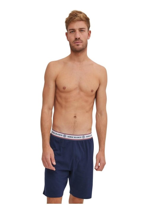 Ensemble pyjama court tshirt col rond homme en coton serge blanco - Kiabi Ensemble pyjama court tshirt col rond homme en coton serge blanco - Kiabi