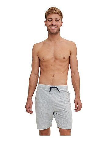 Ensemble pyjama court tshirt col rond homme en coton serge blanco