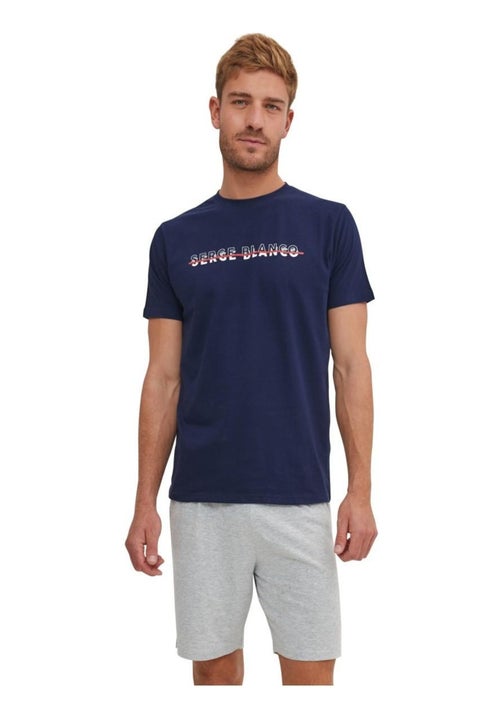 Ensemble pyjama court tshirt col rond homme en coton serge blanco - Kiabi Ensemble pyjama court tshirt col rond homme en coton serge blanco - Kiabi