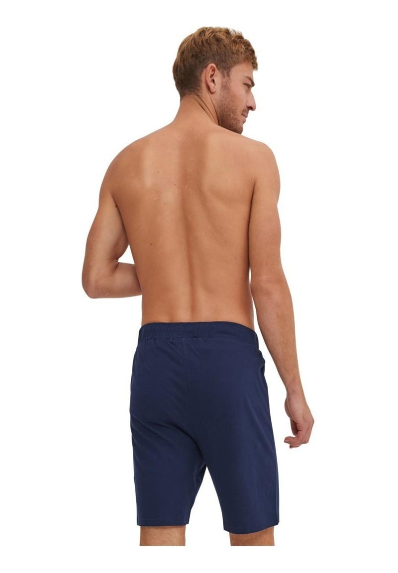 Ensemble pyjama court tshirt col v homme en coton serge blanco Bleu - Kiabi