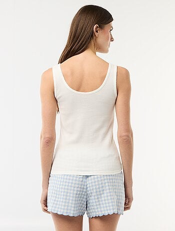 Ensemble pyjama court vichy - 2 pièces