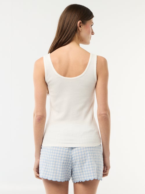 Ensemble pyjama court vichy - 2 pièces - Kiabi