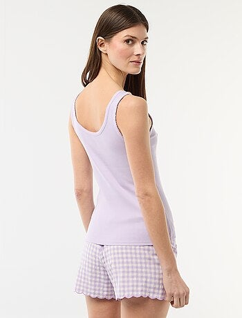 Ensemble pyjama court vichy - 2 pièces