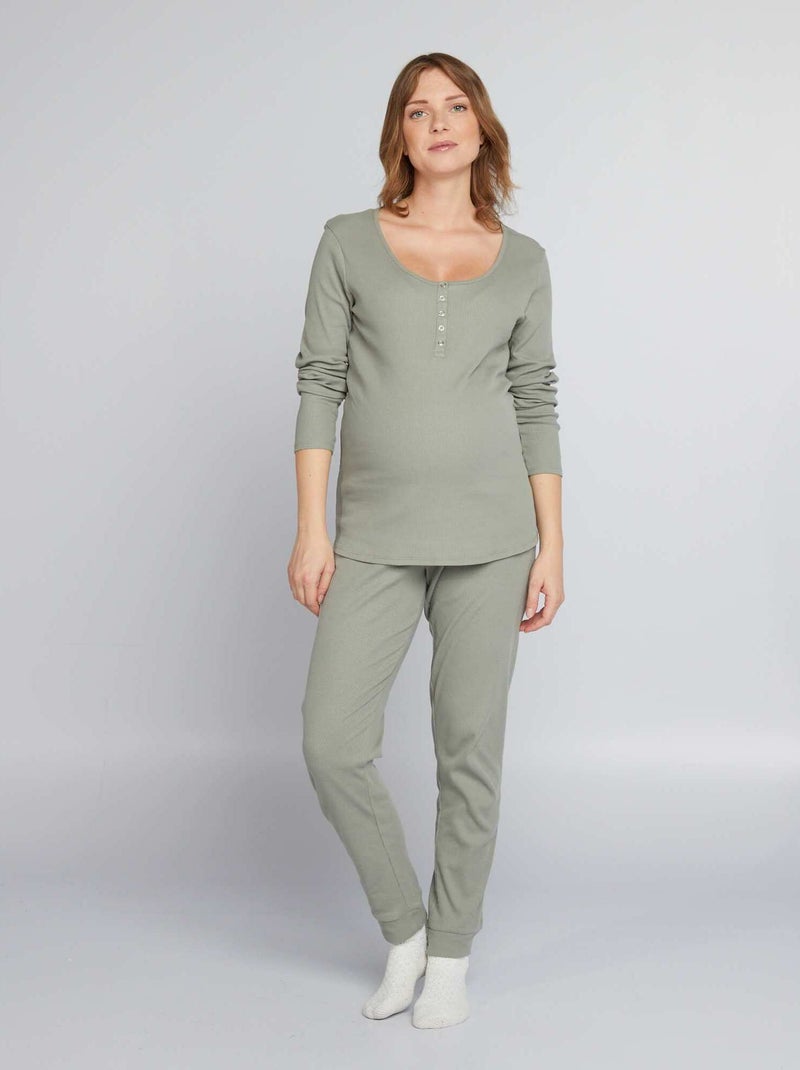 Ensemble pyjama de maternité - 2 pièces Vert - Kiabi