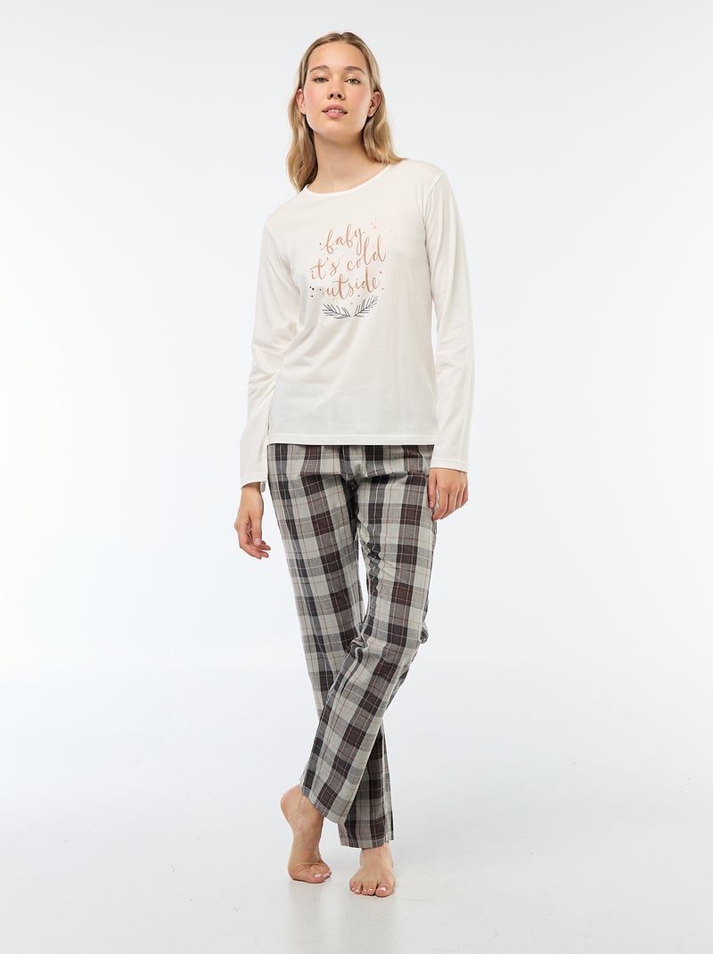 Ensemble pyjama de Noël - 2 pièces Blanc - Kiabi