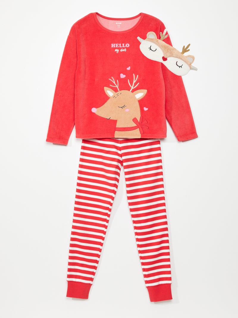 Ensemble pyjama de Noël - 3 pièces Rouge - Kiabi