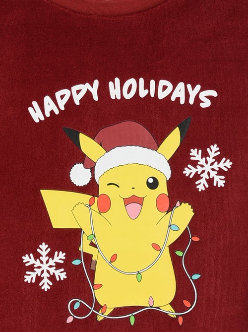 Ensemble pyjama de Noël 'Pikachu' long T-shirt + pantalon - 2 pièces - Kiabi