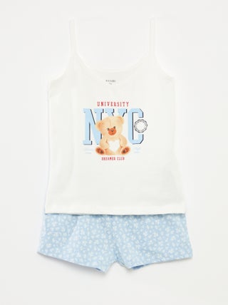 Ensemble pyjama débardeur + short en imprimé - 2 pièces