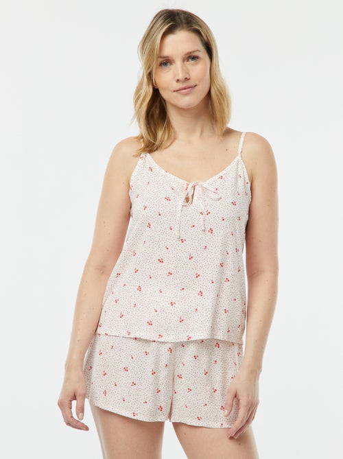 Ensemble pyjama débardeur + short imprimé - Kiabi