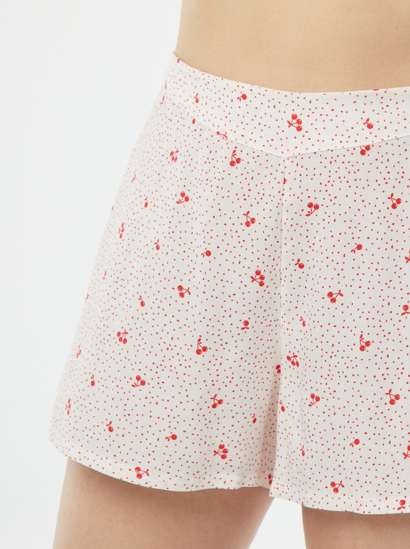 Ensemble pyjama débardeur + short imprimé BLANC - Kiabi