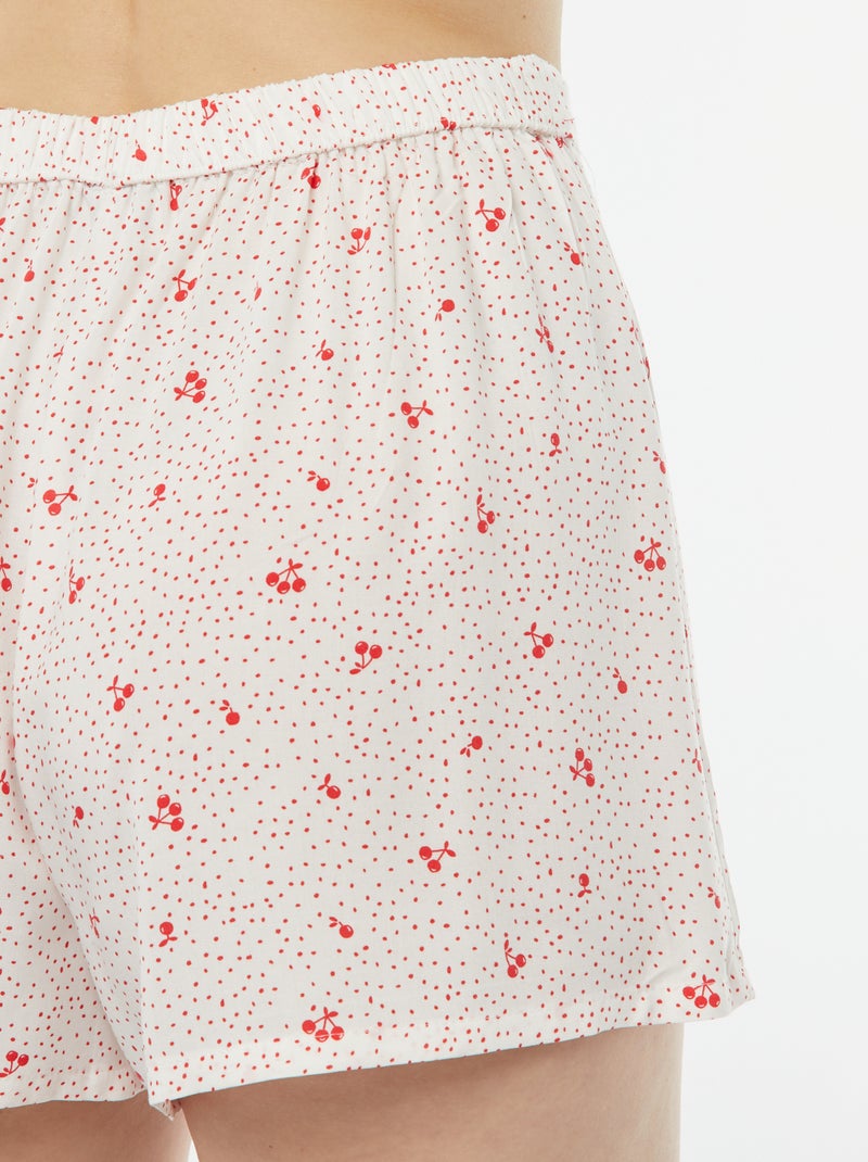 Ensemble pyjama débardeur + short imprimé BLANC - Kiabi