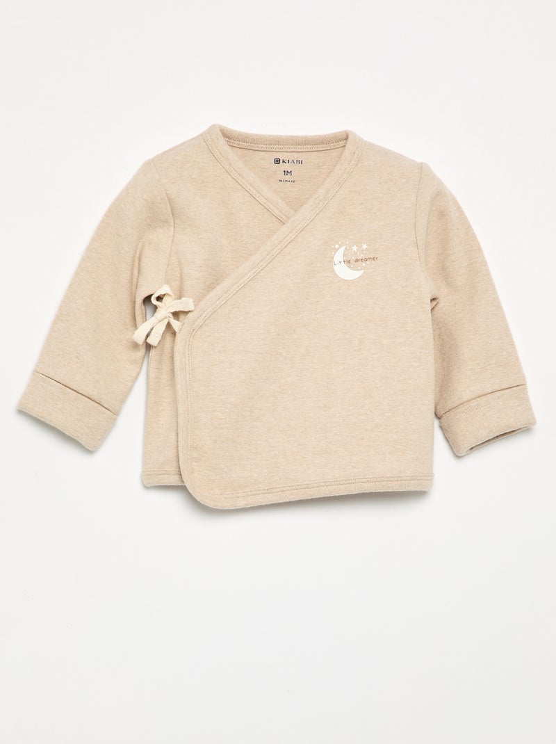 Ensemble pyjama en coton - 2 pièces Beige - Kiabi
