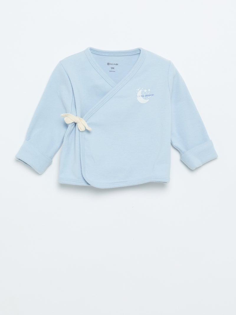 Ensemble pyjama en coton - 2 pièces Bleu - Kiabi