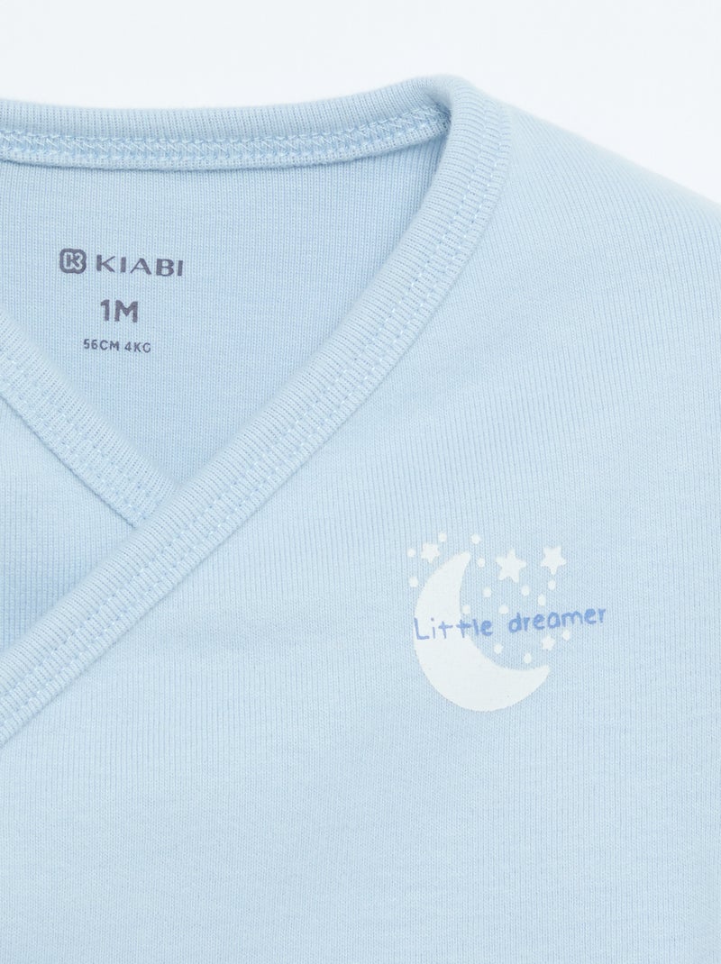 Ensemble pyjama en coton - 2 pièces Bleu - Kiabi