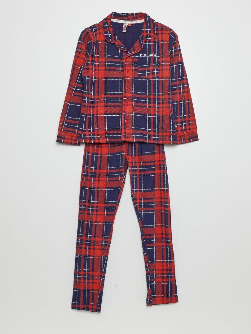 Ensemble pyjama en coton - 2 pièces Marine/rouge - Kiabi