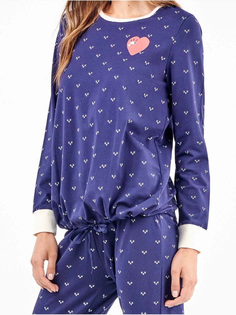 Ensemble pyjama en coton avec des coeurs Multicolore - Kiabi